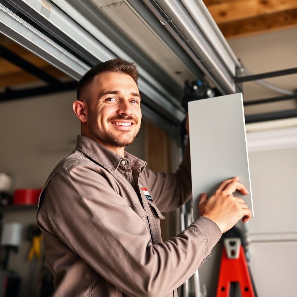 Garage Door Orange professional installation team working on a residential garage door